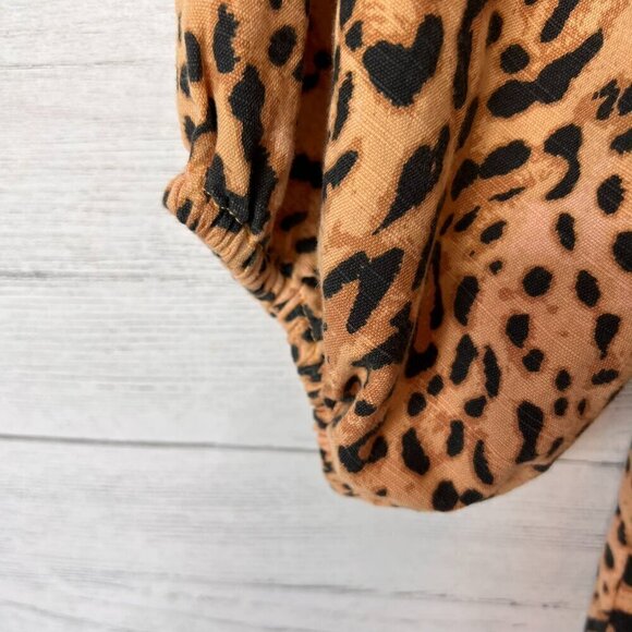 Billabong Dress Womens Size Small Paradise Leopard Print Off the Shoulder Mini - Picture 9 of 16